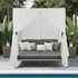 Livsip 3PCS Outdoor Sun Lounger Wicker Lounge Table Chairs Beige