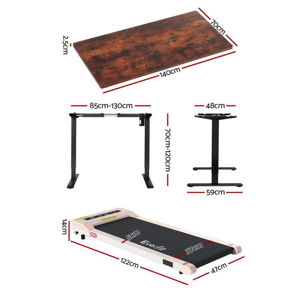 360mm Treadmill Electric Walking Pad with 140cm Automatic Standing Desk