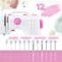 12 Stitches Mini Sewing Machine for Beginners Portable Sewing Machine Kit with LED Lights