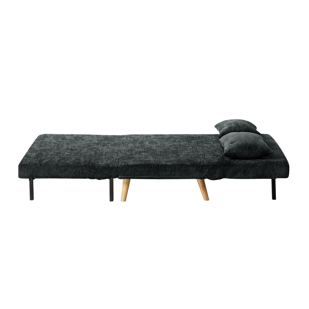 Sofa Bed Chair Chenille Recliner Love Sofa Double Charcoal