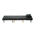 Sofa Bed Chair Chenille Recliner Wooden Leg Single Charcoal