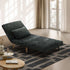 Sofa Bed Chair Chenille Recliner Wooden Leg Single Charcoal