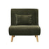 Lounge Sofa Bed Polyester Single Seat Green