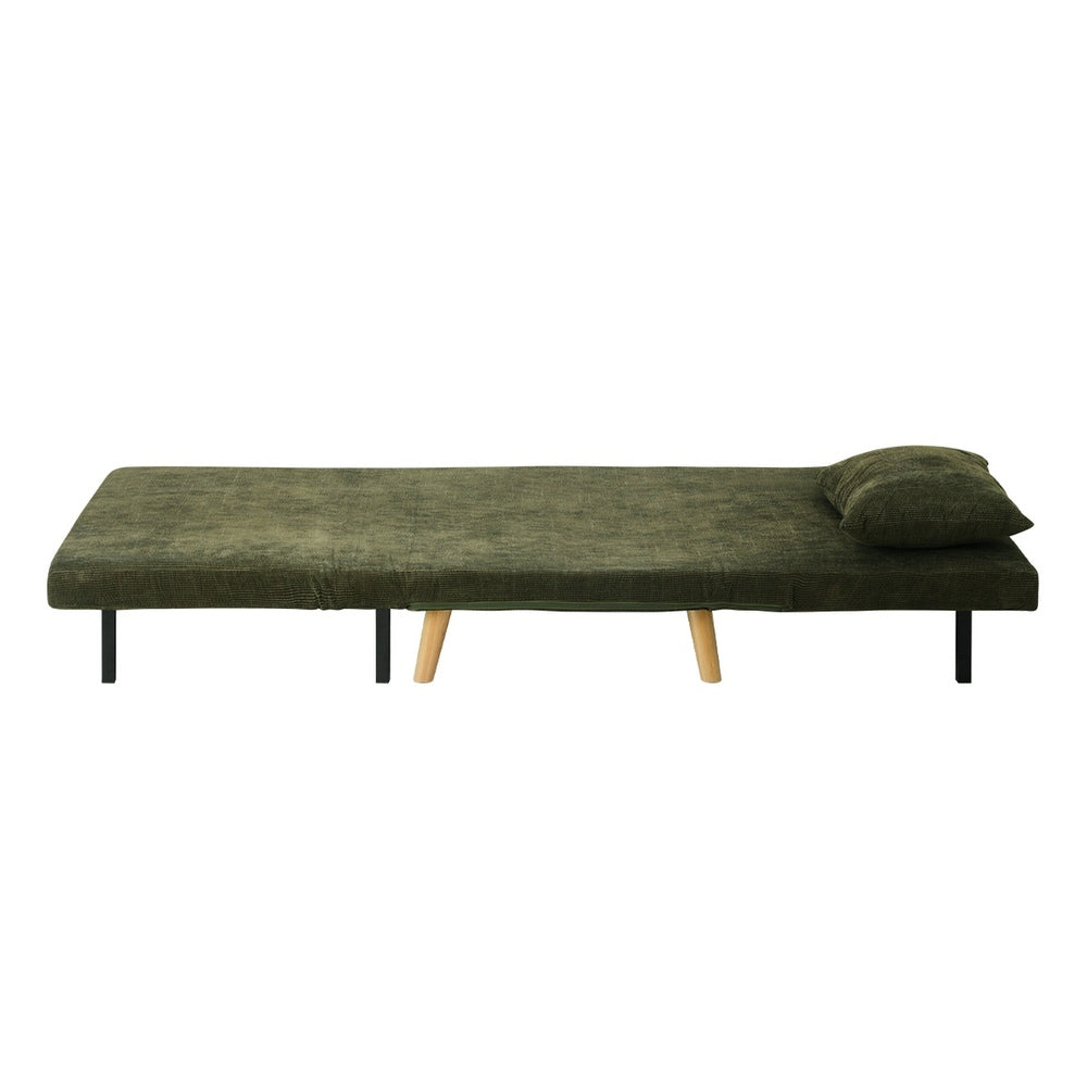 Lounge Sofa Bed Polyester Single Seat Green