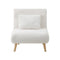 Lounge Sofa Bed Sherpa Fabric Single Seat White