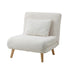 Lounge Sofa Bed Sherpa Fabric Single Seat White