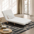 Lounge Sofa Bed Sherpa Fabric Single Seat White