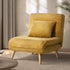 Sofa Bed Chair Chenille Recliner Wooden Legs Single Yellow