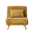 Sofa Bed Chair Chenille Recliner Wooden Legs Single Yellow