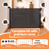 Keezi Retractable Gate Baby Gate Pet Safety Fence Extends up to 140cm Black