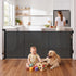 Keezi Retractable Gate Baby Gate Pet Safety Fence Extends up to 400cm Black