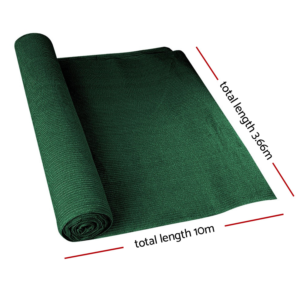 Shade Cloth Roll 10m x 3.66m 90% UV Block HDPE Green Garden Mesh