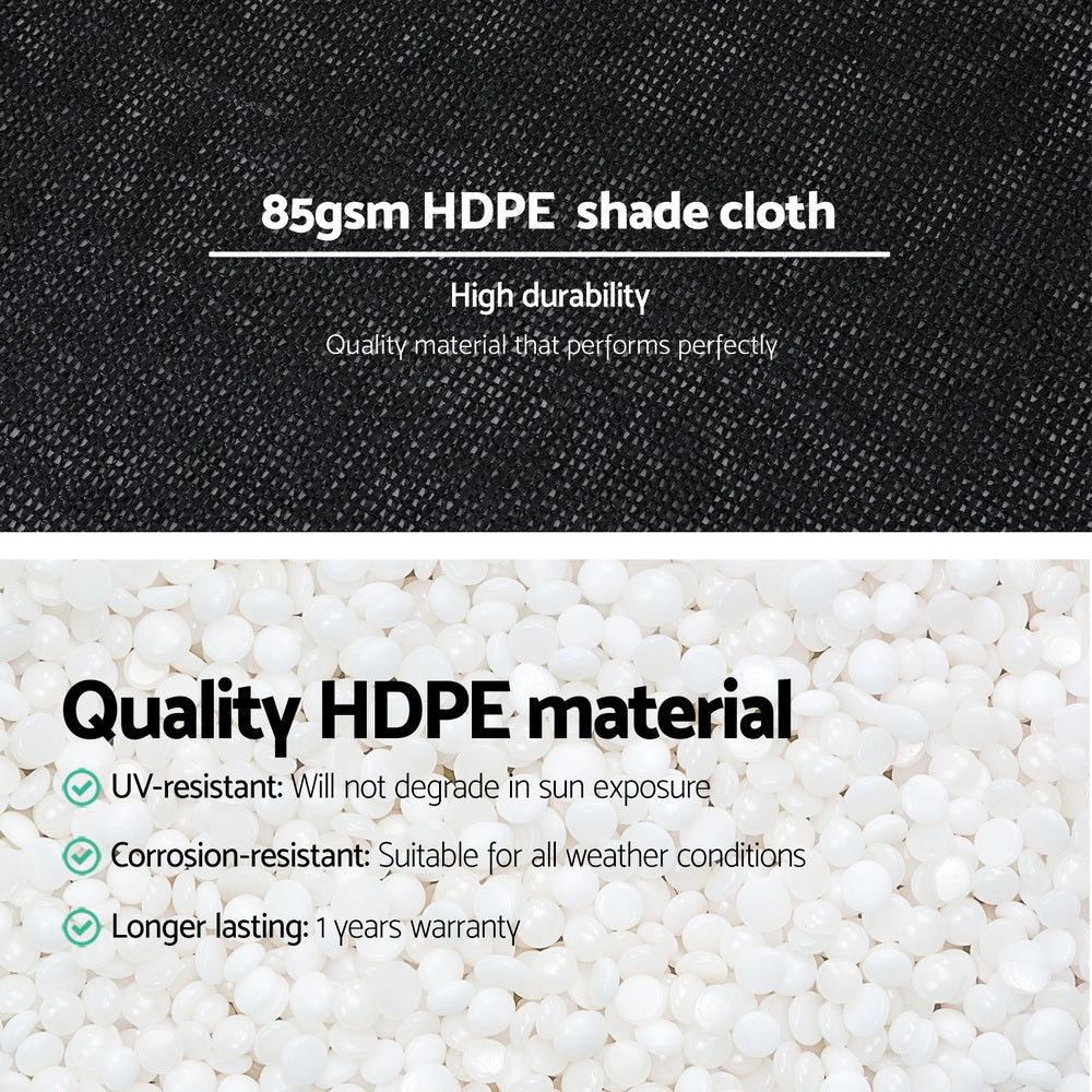 Shade Cloth Sun Shade Fabric Patio UV Resistant Black 10x2m