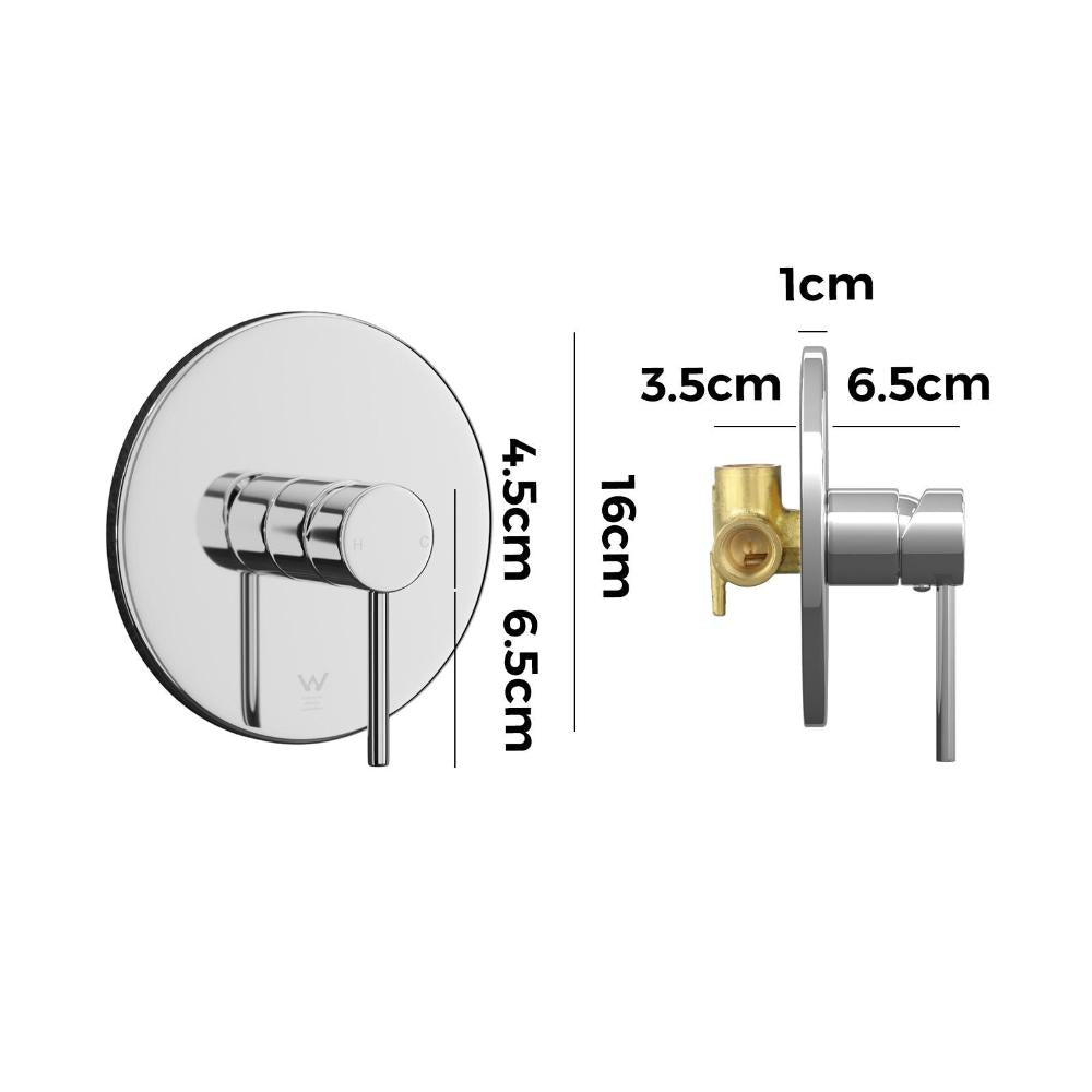 Shower Mixer Tap Round Chrome