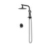 10" Rain Shower Head Set with Mixer Round 3-Mode Black