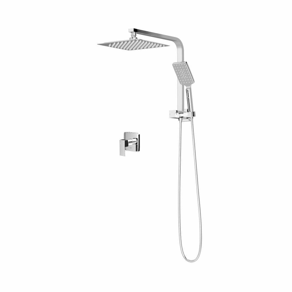 10" Rain Shower Head Set with Mixer Square 3-Mode Black