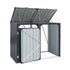 Bin Shed Double Wheelie Waste Bins Storage Steel Garden Enclosure Grey