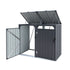 Bin Shed Double Wheelie Waste Bins Storage Steel Garden Enclosure Grey