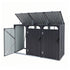 Giantz Bin Shed Triple Wheelie Waste Bins Storage Steel Garden Enclosure Grey