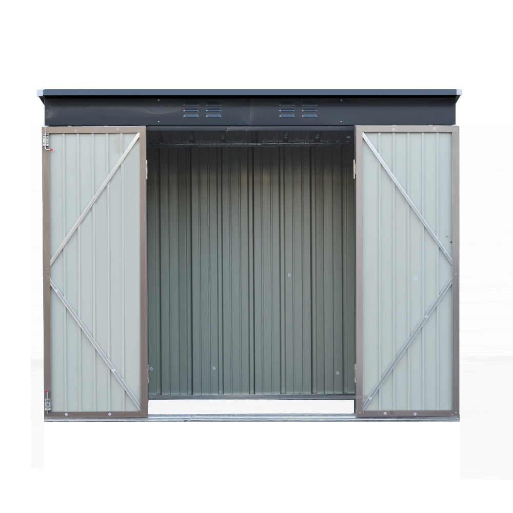 Garden Shed 2.31x1.31M Sheds Outdoor Storage Tool Metal Workshop Shelter Double Door