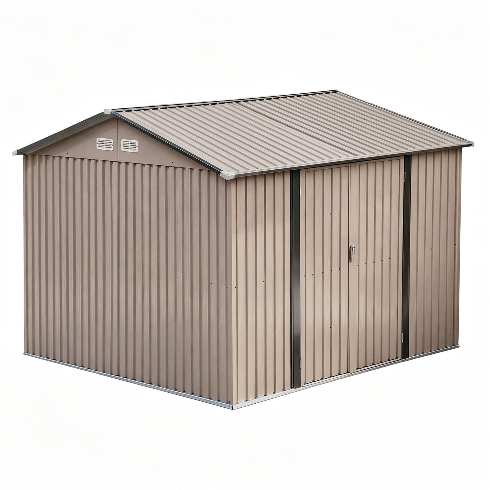 Giantz 3X3M Garden Shed Outdoor Storage Backyard Tool Shed Galvanized Steel Brown