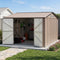 3×3m Garden Shed – Brown Galvanised Steel Outdoor Storage with Double Doors