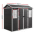 Garden Shed Resin Outdoor Storage Box 2.44x1.31M Tool Shed Backyard Black