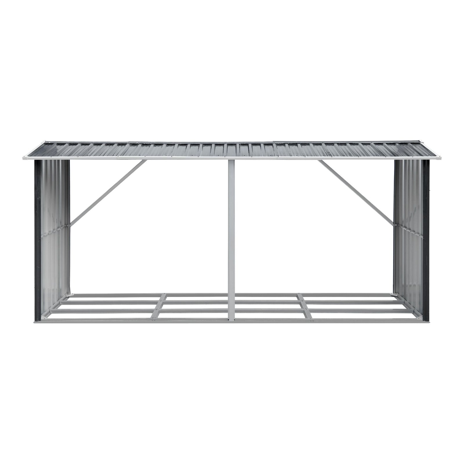 Firewood Storage Shed 334.5CM x 92CM Outdoor Log Rack Galvanised Steel Wood Holder