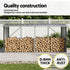 Firewood Storage Shed 334.5CM x 92CM Outdoor Log Rack Galvanised Steel Wood Holder