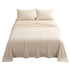 Giselle Double Sheet Set 150 GSM Anti-pilling Micro Flannel, Fast Drying Lightweight 4 Piece, 40CM Deep Pocket Fits Thick Mattress, Cream White