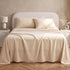Giselle Queen Sheet Set 150 GSM Anti-pilling Micro Flannel, Fast Drying Lightweight 4 Piece, 40CM Deep Pocket Fits Thick Mattress, Cream White