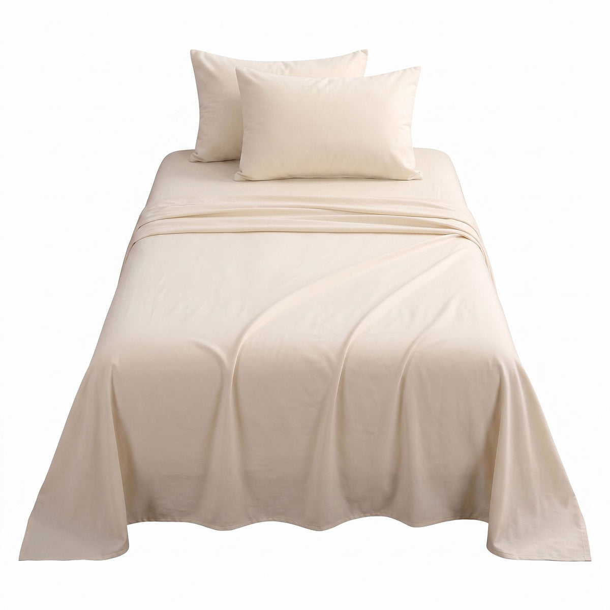 Single Sheet Set 150 GSM Micro Flannel Deep Pocket Cream White