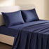 Giselle Double 500TC Cotton 4Pcs Sheet Set with 40cm Extra Deep Pocket for Thick Mattresses Sateen Weave for Sweaty Nights Navy Blue