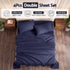 Giselle Double 500TC Cotton 4Pcs Sheet Set with 40cm Extra Deep Pocket for Thick Mattresses Sateen Weave for Sweaty Nights Navy Blue