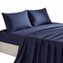 Giselle King 500TC Cotton 4Pcs Sheet Set with 40cm Extra Deep Pocket for Thick Mattresses Sateen Weave for Sweaty Nights Navy Blue