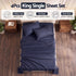 Giselle Kingsingle 500TC Cotton 4Pcs Sheet Set with 40cm Extra Deep Pocket for Thick Mattresses Sateen Weave for Sweaty Nights Navy Blue
