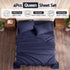 Giselle Queen 500TC Cotton 4Pcs Sheet Set with 40cm Extra Deep Pocket for Thick Mattresses Sateen Weave for Sweaty Nights Navy Blue