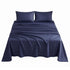 Giselle Queen 500TC Cotton 4Pcs Sheet Set with 40cm Extra Deep Pocket for Thick Mattresses Sateen Weave for Sweaty Nights Navy Blue