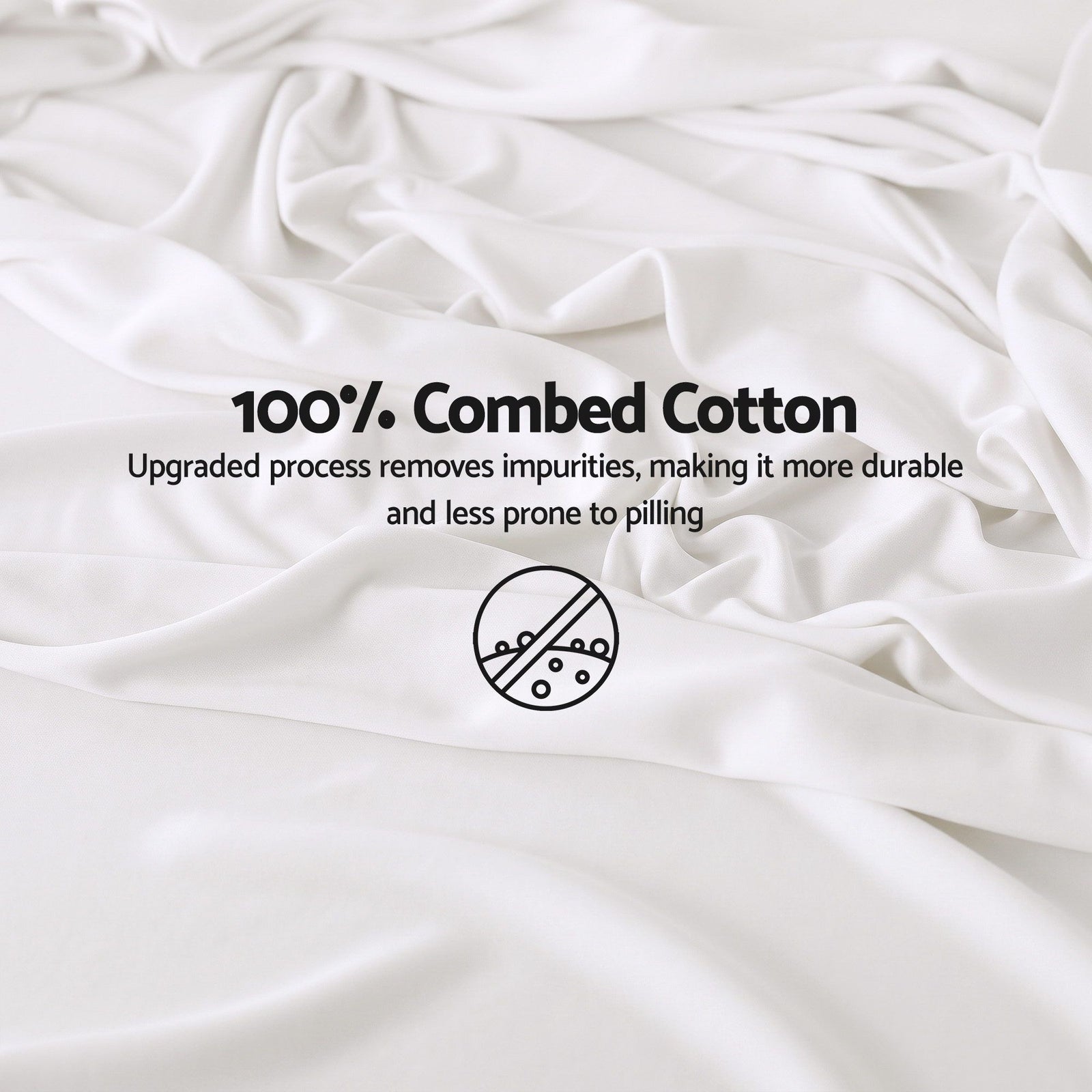 Giselle Double 500TC Cotton 4Pcs Sheet Set with 40cm Extra Deep Pocket for Thick Mattresses Sateen Weave for Sweaty Nights White