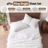 Giselle Kingsingle 500TC Cotton 4Pcs Sheet Set with 40cm Extra Deep Pocket for Thick Mattresses Sateen Weave for Sweaty Nights White