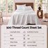 Giselle Kingsingle 500TC Cotton 4Pcs Sheet Set with 40cm Extra Deep Pocket for Thick Mattresses Sateen Weave for Sweaty Nights White