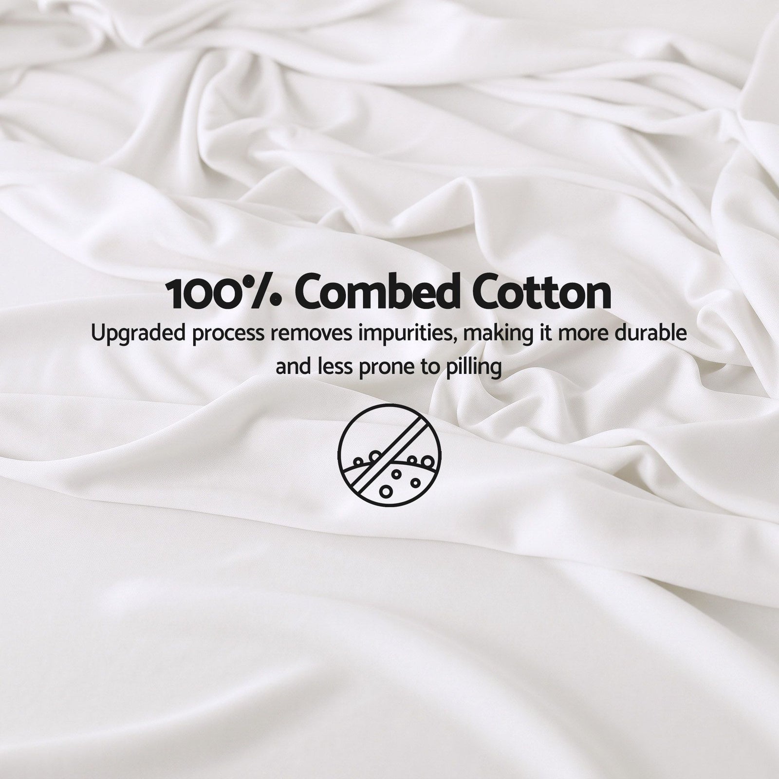 Giselle Kingsingle 500TC Cotton 4Pcs Sheet Set with 40cm Extra Deep Pocket for Thick Mattresses Sateen Weave for Sweaty Nights White