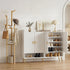 2‑Piece Entryway Set – 5‑Tier Shoe Cabinet & Bamboo Coat Rack, White/Pine