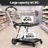 Artiss Shopping Trolley with Wheels 2 Layer w/1 Crate Foldable Trolley Grey