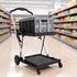 Artiss Shopping Trolley with Wheels 2 Layer w/1 Crate Foldable Trolley Grey