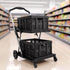 Shopping Trolley with Wheels 2 Layer w/2 Crates Foldable Trolley Black