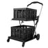 Shopping Trolley with Wheels 2 Layer w/2 Crates Foldable Trolley Black