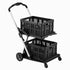 Shopping Trolley with Wheels 2 Layer w/2 Crates Foldable Trolley Black