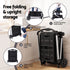 Shopping Trolley with Wheels 2 Layer w/2 Crates Foldable Trolley Black