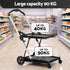 Shopping Trolley with Wheels 2 Layer w/2 Crates Foldable Trolley Black